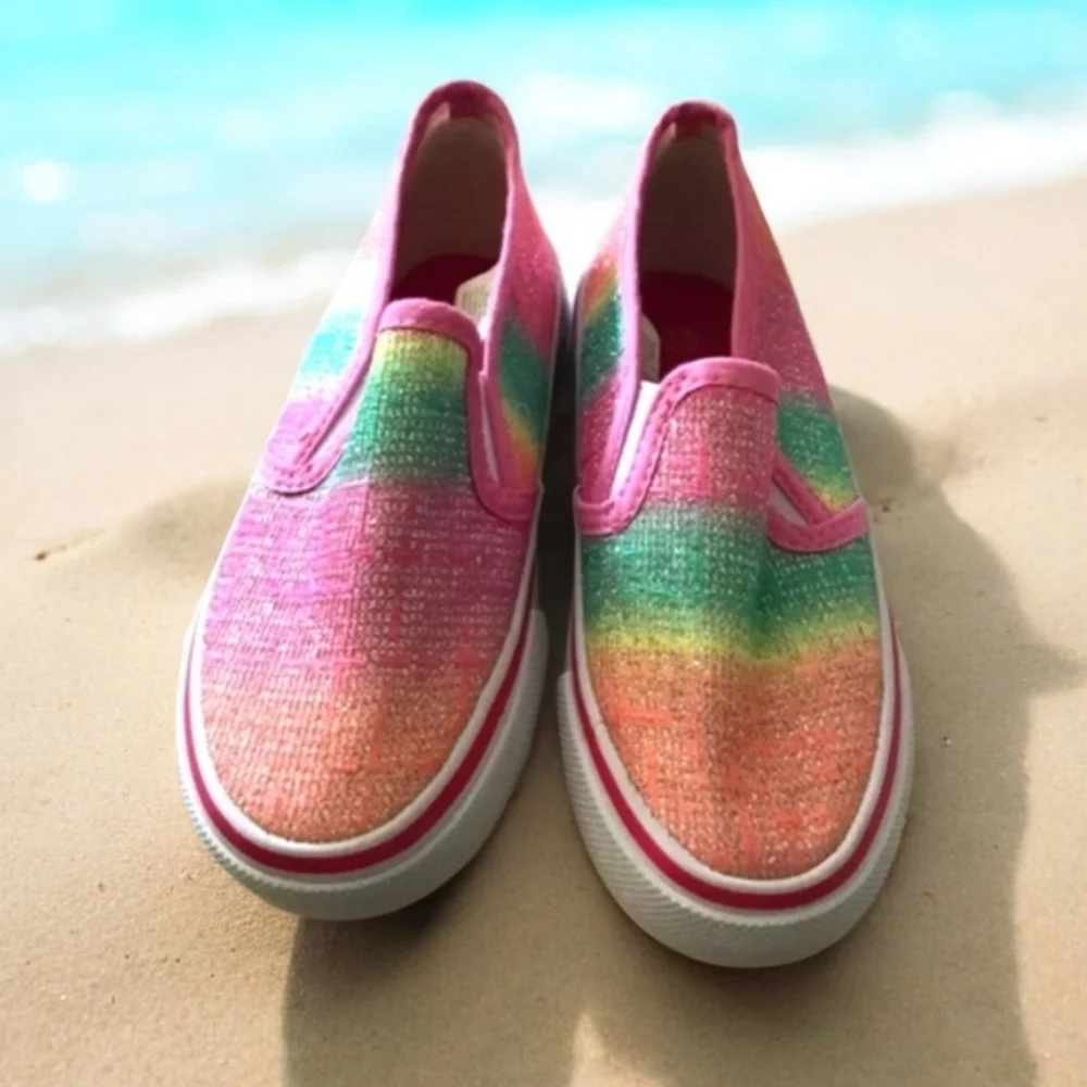 Legendary slip on no laces Rainbow 🌈 colorful sneakers 12 nice look